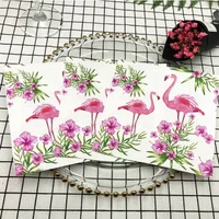 Flamingo Colour Printed Napkin Square Folding Paper Napkin Restaurant Placemat Facial Napkin Wine Glass Flower Origami Placemat