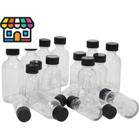 Clear Glass Sample Bottles with Leak-Proof Caps – 1oz Mini Jars for Essential Oils, Whiskey & DIY Liquid Storage