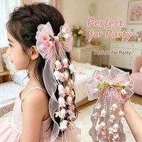 Cute Flower Hair Clip Elegant for Daily Bow Tassel Hair Barrette for Girls Hair Friendly Hair Accessories