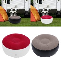 1Pc Inflatable Flocking Stool Multipurpose Lightweight Ergonomic Design Round Portable Inflatable Stool for Travel Camping