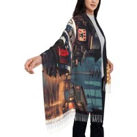 Night Battle Fairlady Z S30 72x197cm Shawl A Tassel Scarf