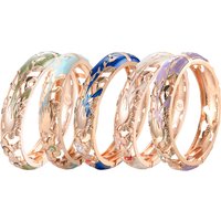 Bracelets ajourés en émail pour femmes, bijoux avec motif d'oiseau, cadeaux pour femme et fille