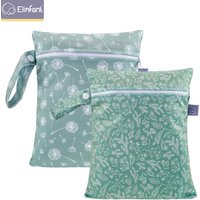 Elinfant 2pcs Set 18*25cm Waterproof PUL Nappy Dry Bag for Diapers Inserts Mini Fashion Wet Diaper Bag
