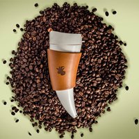 230ml Goat Horns Coffee Mug Faux Leather Strap with Lid Drinking Cup Stainless Steel Inner Leakproof Water Bottle Student