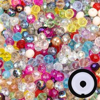 8mm 300pcs Austria Faceted Crystal Beads with Elastic Pope Vacuum Packing Loose Spacer Beads For Jewelry Making Charm Bracelet