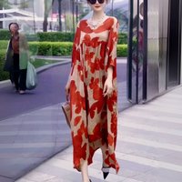 Printed Plus Size Dress Summer New Style Loose and Slimming Fashionable Temperament Long Skirt