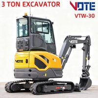3 Ton Mini Excavator 2.5 ton Digger with air conditioning cockpit CE Euro 5 Engine Multifunctional For Farm Customizable