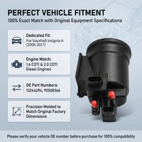 13244294 95508366 Neues Kraftstofffiltergehäuse für Vauxhall Insignia A 1.6 2.0 CDTI Diesel 2008-2017 Schwarz