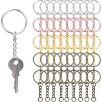 20/40sets metal keyring with chain and openable jump ring,suitable for DIY keychains,lanyards,bag charms,crafts, gifts,ornaments