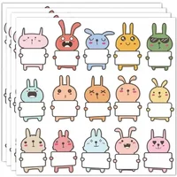 75Pcs Personalized Design of Children's Name Tags Rabbit Name Tags Stickers Classroom Water Bottles Lunch Boxes Notes