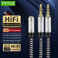3.5mm Jack Microphone Headset Audio Splitter Cable Female to 2 Male Headphone Mic Aux Extension Cables For phone Computer Cabo