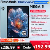 New Blackview MEGA 5 AI Tablet 12.2" 2.4K 120Hz Display 12GB 256GB 10000mAh 55W Charging 4G Android 16 PC Pad