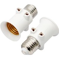 1pcs European Double EU to E27 LED Bulb Adapter 2EU Plug Converter Base Lamp Holder Screw Light Socket White