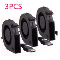 1-3PCS 75mm USB Fan Cooling Turbo Blower 15mm Brushless 3D Printer 7515 For Extruder DC Cooler Power Inverter Air Pump