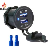 Dual USB Port 12/24V Car Motorcycle 5V 4.2A Charger Socket Waterproof Fast Quick Charge Adapter For Vehicle Boat Truck