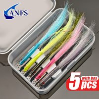 ANFS 5pcs Ultimate Saltwater Freshwater Flies Surf Candy, Saltwater Flies for Trout Pike