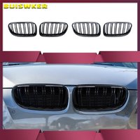 For BMW 3-Series E92 E93 M3 Coupe LCI 2010-2013 2Pcs Car Style Black Front Kidney Double Slat Grill Grille