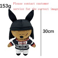New 30cm Playboi Carti With Black Rabbit Hat Plush Doll Figure Stuffed Toys Cute Boys Girls Birthday Christmas Gift