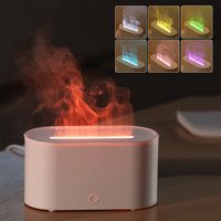 New Mini Aromatherapy Machine Home Desktop Diffuser Ultrasonic Flame Humidifier Atomizer Wood Grain Flame Aromatherapy Machine