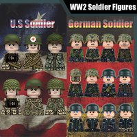 WW2 Military Soldier Officer Building Blocks US Ranger Army Infantry Assistant Gunner Sergeant Grenadier Sniper Rifle Bricks Toy