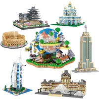 Mini Blocks World Landmark Castle Palace Tower Architecture Building Bricks Fun Toys for Challenge Adult Gifts Girl Present Lezi