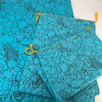 Niedliche Puppen-Geschenktasche aus Vliesstoff, Multifunktionale Aufbewahrungstasche, Kawaii Blaue Staubtasche, Handtasche für Spielzeug und Plüschtiere