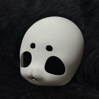 DIY Kigurumi Fursuit Head Mask Blank Base Unpainted White for Furry Cosplay Animal Mask Making Prop Adult Unisex Therian Gear