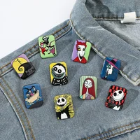 1 Set Brooch The Nightmare Before Christmas Metal Brooch Badge Halloween Enamel Pins Accessory Cartoon Anime Jewellery Gifts