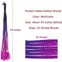 24Inch Synthetic Helmet Braids Pigtails Motorcycle Helmet Ponytail Motorbike Riding Helmet Pigtails Braids For Women Men