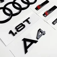 Audi A4 2004-2006 Models 4Ring Logo ABS Black Car Hood Front Grill Rear Trunk Emblem Sticker A4 Mark Quarrto 1.8T Sline Emblem