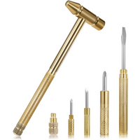 Copper Hammer Rubber Head Hammer 6 In 1 Multifunctional Porcelain Hammer Built-in Small Screwdriver Indoor Outdoor Mini Tool