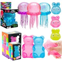 Needoh Transparent Jelly Jellyfish Octopus Squeeze Toy Soft Bear Rabbit Resist Anxiety Relief Autism ADHD Focus Calming Toy Gift