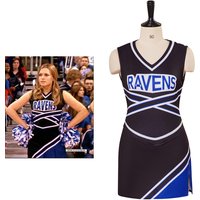 One Tree Hill Cheerleading Cosplay Blue Ravens Printed Cheerleading Dress High School Cheerleader Sexy Top Skirt Dress Set