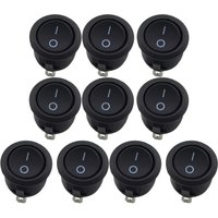 10Pcs SPST Snap-in ON-Off 2 Pin Round Snap Rocker Boat Switch Black AC 250V 6A 125V 10A for Household Appliances Replacement image 4