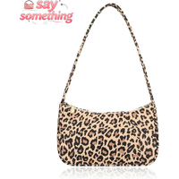 Animal Pattern Print Nylon Shoulder Bag Casual Women Small Handbag Butterfly Leopard Zebra Cow Print Woman Ladies Underarm Bags