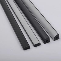 Profilé en aluminium LED, 0.5 m/pièce, coin en forme de U/V pour barre de bande LED 5050 2835, support de canal de lampe, couvercle blanc/noir, 1 à 30 pièces/lot