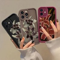 Oil Painting Lily Orchid Flower Print Soft Phone Case For IPhone 17 14 15 16 Pro Max Plus 16E 12 13 Mini 17 Air Silicone Cover