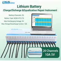 Heltec 20 Channel Charge/Discharge 10A Battery Capacity Tester with Voltage Balancer for 18650/ 26650/LiFePO4/NiMH Batteries