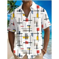 2026 New Summer Essential Printed Fashion Hawaii Loose Leisure Travel Men's Short Sleeved Shirt