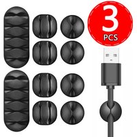 1-3 Pcs Silicone USB Cable Organizer Cable Winder Desktop Tidy Management Clips Cable Holder for Mouse Headphones Wire Organizer