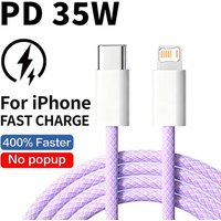 Braided Wire 35W PD Fast Charging Cable For iPhone X XR XS Max 11 12 13 Mini 14 Pro Max 7 8 Plus Rapid Charge USB C Data Cables