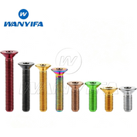 Wanyifa Titanschraube M6x10 15 20 25 30 35 40 45 mm Sechskant-Senkkopfschrauben mit flachem Senkkopf für Fahrradzubehör