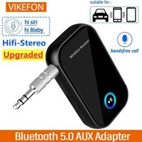 Car Bluetooth 5.0 Audio Adapter Noise Reduction 3.5mm Jack RCA Stereo Wireless Car Audio Receiver with Mic for Amplifier Speaker