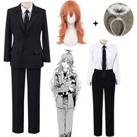 Chainsaw Man Angel Devil Anime Cosplay Costume Wig Black Devil Hunters Uniform Suit Orange-Brown Hair Headband Outfit Halloween