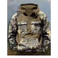2025 New Men's Camouflage Tactical Workwear Casual Zipup Pullover Autumn and Winter Outdoor Sports Men's Military Hooded Jacket