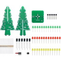 Three-Dimensional 3D for Christmas Tree LED DIY Kit Red/Green/Yellow LED Flash Circuit Kit Electronic Fun Suite