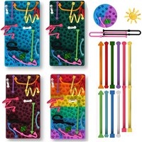 Sensory Activity Board, Geometric Shape Relaxation Board, Decompression Toy, Equipped with 12 Portable Storage Bags