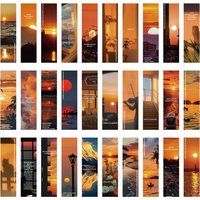 30Pcs Sunset Scenery Bookmarks Pages Marked Paper Cards Creative Bookmarks Reading Pages Book Bookmark Student Supplies