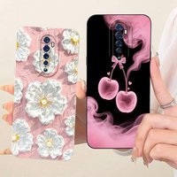 For OPPO Reno 2 2F 2Z Case Reno2F Reno2Z Soft Silicone Cover Cute flower Cherry Phone Case For Oppo Reno2 F Z Coque Funda