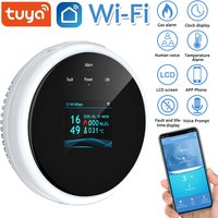 Smart Natural Gas Alarm Sensor CO Carbon Monoxide Poisoning Smoke Gas Monitoring For Fire Security Detector APP Control For Home